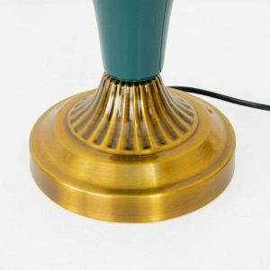 TL403-Teal Ceramic and Golden Metal Body Design Table Lamp with Cream Pleated Fabric Shade (8)