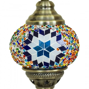 TL405-1-Compact Multicolor Turkish Mosaic Lamp Blue Star Glass Globe Antique Metal Brass Body (3)
