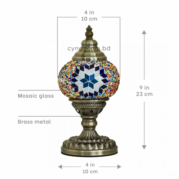 TL405-1-Compact Multicolor Turkish Mosaic Lamp Blue Star Glass Globe Antique Metal Brass Body (8)