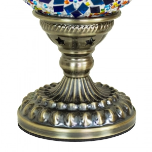 TL405-2-Compact Turkish Mosaic Lamp Blue Star Multicolor Glass Globe Antique Metal Brass Body (3)