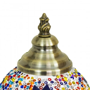 TL405-2-Compact Turkish Mosaic Lamp Blue Star Multicolor Glass Globe Antique Metal Brass Body (4)