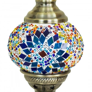 TL405-2-Compact Turkish Mosaic Lamp Blue Star Multicolor Glass Globe Antique Metal Brass Body (5)