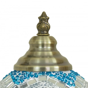 TL405-3-Compact Turkish Mosaic Lamp Blue and White Diamond Glass Design Antique Metal Brass Body (5)