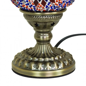 TL405-4-Compact Turkish Mosaic Lamp Red and Blue Star Globe Design Antique Metal Brass Body (4)