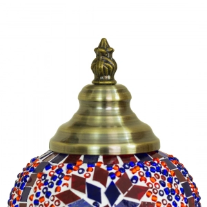 TL405-4-Compact Turkish Mosaic Lamp Red and Blue Star Globe Design Antique Metal Brass Body (5)