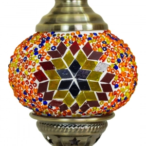 TL405-5-Compact Metal Body Orange, Red and Blue Turkish Mosaic Table Lamp Star Globe Design (3)