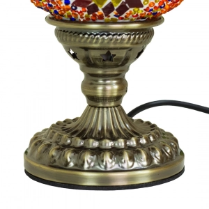 TL405-5-Compact Metal Body Orange, Red and Blue Turkish Mosaic Table Lamp Star Globe Design (4)