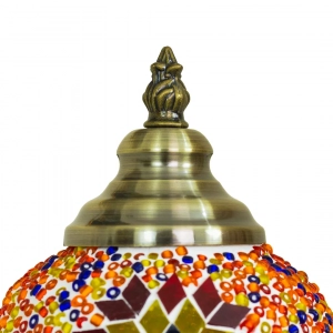 TL405-5-Compact Metal Body Orange, Red and Blue Turkish Mosaic Table Lamp Star Globe Design (5)