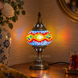 TL406-1-Multicolor Turkish Mosaic Lamp Orange Red Blue Mosaic Glass Globe Brass Metal Body (1)