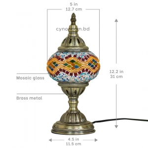 TL406-1-Multicolor Turkish Mosaic Lamp Orange Red Blue Mosaic Glass Globe Brass Metal Body (2)