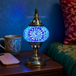 TL406-2-Blue and Purple Turkish Mosaic Lamp Mosaic Glass Globe Brass Metal Body (1)