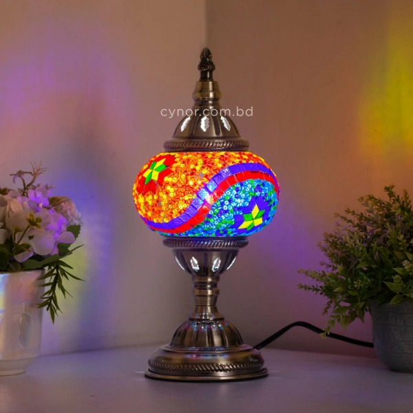 TL406-3-Multicolor Turkish Mosaic Lamp Orange Red Blue Green Mosaic Glass Globe Brass Metal Body (3)