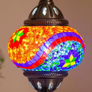 TL406-3-Multicolor Turkish Mosaic Lamp Orange Red Blue Green Mosaic Glass Globe Brass Metal Body (4)