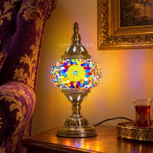 TL406-5-Multicolor Turkish Mosaic Lamp Yellow Orange Purple Mosaic Glass Globe Brass Metal Body (1)