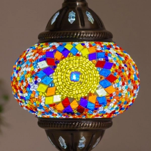 TL406-5-Multicolor Turkish Mosaic Lamp Yellow Orange Purple Mosaic Glass Globe Brass Metal Body (3)