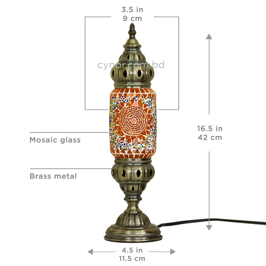 TL407-1-Orange Sunburst Turkish Mosaic Table Lamp Cylindrical Glass Bead Accents Brass Metal Body (7) TL407-1-Orange Sunburst Turkish Mosaic Table Lamp Cylindrical Glass Bead Accents Brass Metal Body (7)