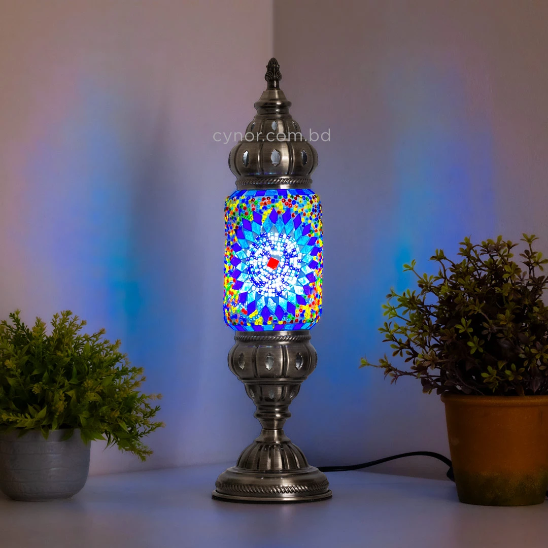 TL407-3-Blue Star Mosaic Turkish Table Lamp Cylindrical Glass Multicolor Bead Brass Metal Body (2) TL407-3-Blue Star Mosaic Turkish Table Lamp Cylindrical Glass Multicolor Bead Brass Metal Body (2)