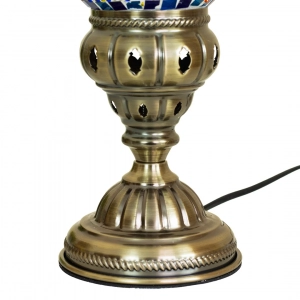 TL407-3-Blue Star Mosaic Turkish Table Lamp Cylindrical Glass Multicolor Bead Brass Metal Body (5)