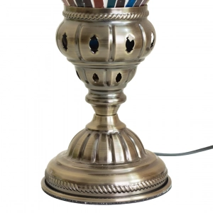 TL407-4-Multicolor Star Design Turkish Mosaic Table Lamp Cylindrical Glass Beaded Brass Metal Body (5)