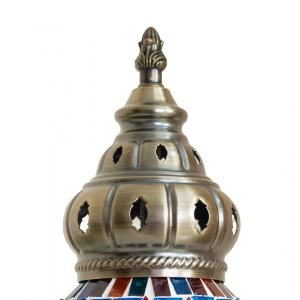 TL407-4-Multicolor Star Design Turkish Mosaic Table Lamp Cylindrical Glass Beaded Brass Metal Body (6)
