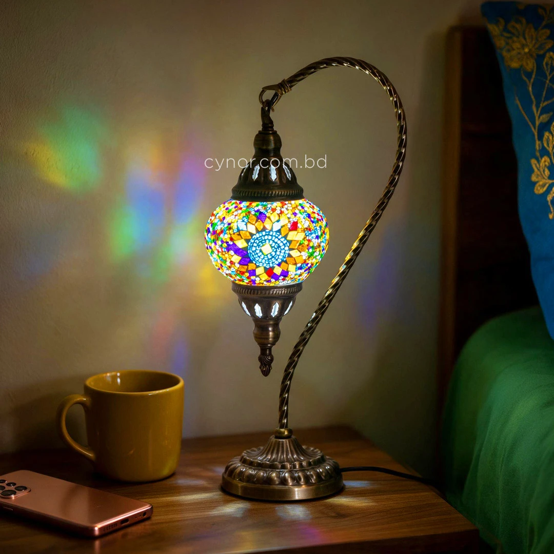 TL408-1-Multicolor Star Glass Globe Turkish Mosaic Swan Neck Table Lamp with Brass Metal Body (1) TL408-1-Multicolor Star Glass Globe Turkish Mosaic Swan Neck Table Lamp with Brass Metal Body (1)