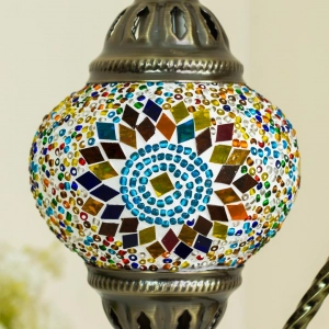 TL408-1-Multicolor Star Glass Globe Turkish Mosaic Swan Neck Table Lamp with Brass Metal Body (4)
