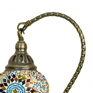 TL408-1-Multicolor Star Glass Globe Turkish Mosaic Swan Neck Table Lamp with Brass Metal Body (6)