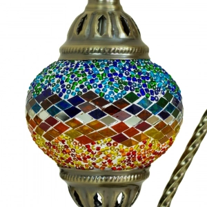 TL408-2-Multicolor Diamond Glass Globe Turkish Mosaic Swan Neck Table Lamp with Metal Brass Body (4)