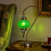 TL408-3-Green Star Glass Globe Turkish Mosaic Swan Neck Table Lamp with Metal Brass Body (1)