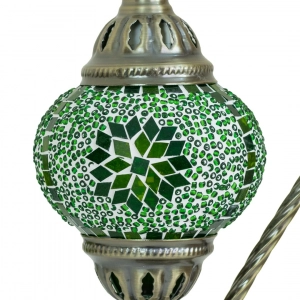 TL408-3-Green Star Glass Globe Turkish Mosaic Swan Neck Table Lamp with Metal Brass Body (4)