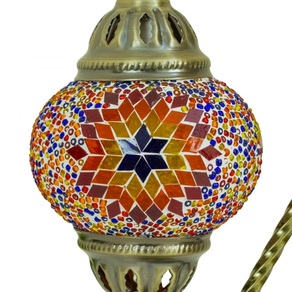 TL408-4-Multicolor Star Glass Globe Turkish Mosaic Swan Neck Table Lamp with Metal Brass Body (3)