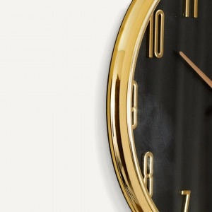 WC740-Black-2-Baroque Style Pendulum Wall Clock Black Dial Fiber Body with Decorative Jewel like Accents (12)