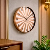 WC805-Copper-Modern Geometric Design Wall Clock Metal Frame Copper and White Sunburst Dial and Glass Cover (1)