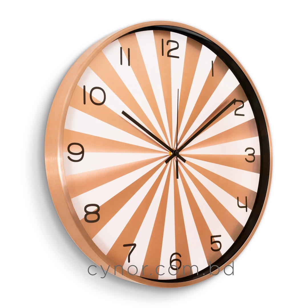WC805-Copper-Modern Geometric Design Wall Clock Metal Frame Copper and White Sunburst Dial and Glass Cover (3) WC805-Copper-Modern Geometric Design Wall Clock Metal Frame Copper and White Sunburst Dial and Glass Cover (3)