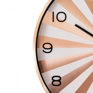 WC805-Copper-Modern Geometric Design Wall Clock Metal Frame Copper and White Sunburst Dial and Glass Cover (4)