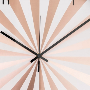 WC805-Copper-Modern Geometric Design Wall Clock Metal Frame Copper and White Sunburst Dial and Glass Cover (8)