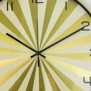 WC805-Golden-Modern Geometric Design Wall Clock Metal Frame Golden and White Sunburst Dial and Glass Cover (3)