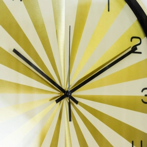 WC805-Golden-Modern Geometric Design Wall Clock Metal Frame Golden and White Sunburst Dial and Glass Cover (4)