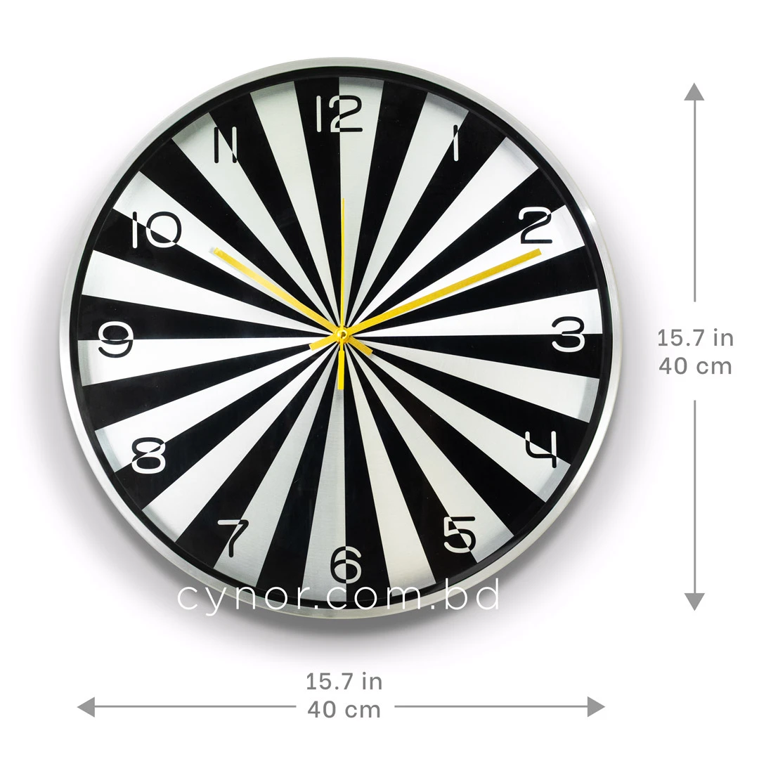 WC805-Silver-Modern Geometric Design Wall Clock Silver Fiber Frame Black and White Sunburst Dial and Glass Cover (3) WC805-Silver-Modern Geometric Design Wall Clock Silver Fiber Frame Black and White Sunburst Dial and Glass Cover (3)