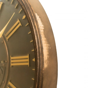 WC807-Vintage Rotating Gear Wall Clock in Distressed Antique Finish with Golden Roman Numerals (10)