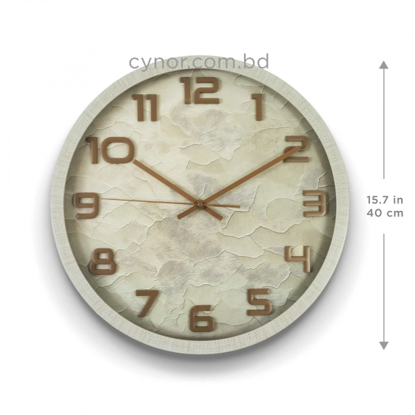 WC808-1-Vintage Distressed Cream Fiber Frame parchment Textured Beige Dial Brown Numerals Wall Clock (2)