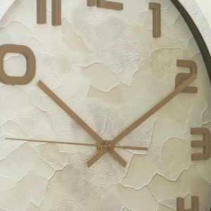WC808-1-Vintage Distressed Cream Fiber Frame parchment Textured Beige Dial Brown Numerals Wall Clock (5)