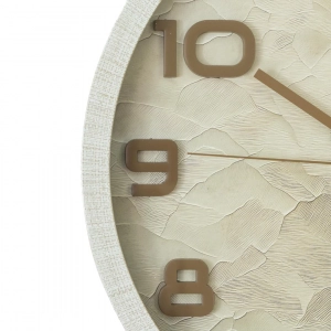 WC808-1-Vintage Distressed Cream Fiber Frame parchment Textured Beige Dial Brown Numerals Wall Clock (6)