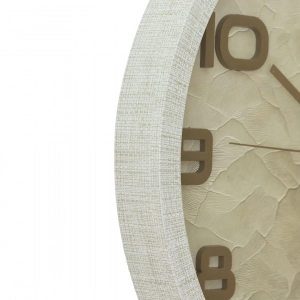 WC808-1-Vintage Distressed Cream Fiber Frame parchment Textured Beige Dial Brown Numerals Wall Clock (8)
