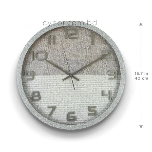 WC808-2-Modern Distressed Gray Fiber Frame Dual-Tone Textured Dial Gray Numerals Wall Clock (2)