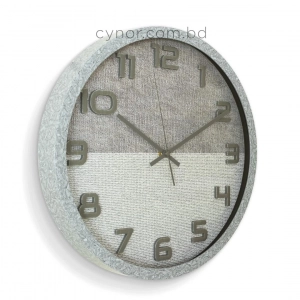 WC808-2-Modern Distressed Gray Fiber Frame Dual-Tone Textured Dial Gray Numerals Wall Clock (3)