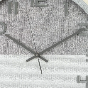 WC808-2-Modern Distressed Gray Fiber Frame Dual-Tone Textured Dial Gray Numerals Wall Clock (4)