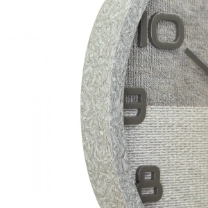 WC808-2-Modern Distressed Gray Fiber Frame Dual-Tone Textured Dial Gray Numerals Wall Clock (8)