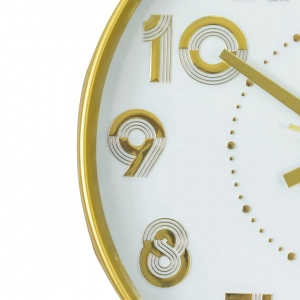 WC809-1-Art Deco Inspired Golden Fiber Frame Wall Clock with Striated Numerals and Glass Dial (6)