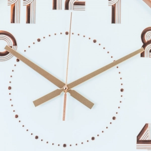 WC809-2-Art Deco Inspired Rose Gold Fiber Frame Wall Clock with Striated Numerals and Glass Dial (4)